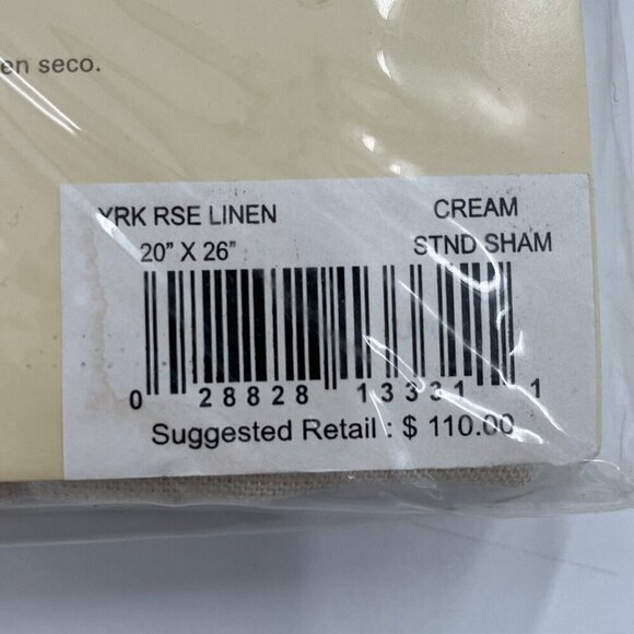 RALPH LAUREN Yorkshire Rose CREAM Standard Pillow SHAM LINEN NIP Set of 2 FLAW - Picture 4 of 12